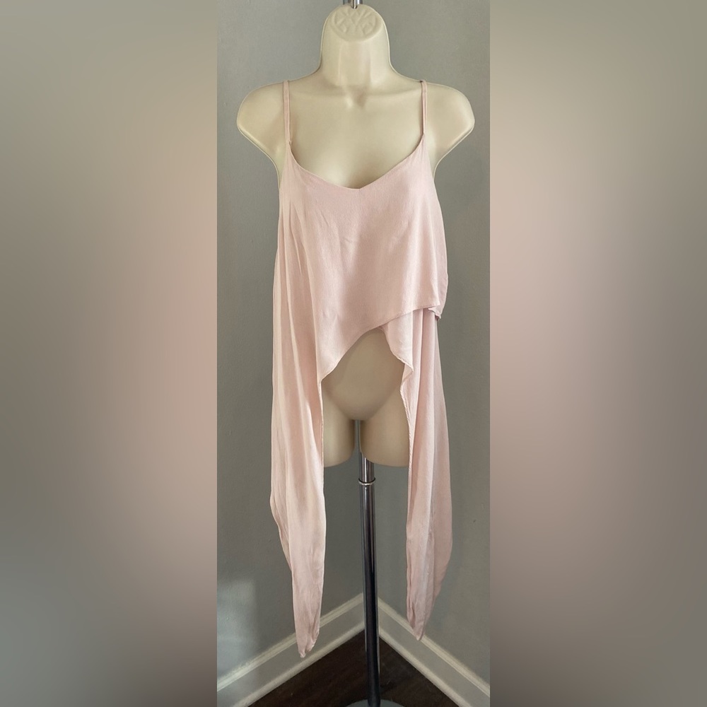 Ark Nc Blush Pink Asymmetrical Hi-low Cami Top S